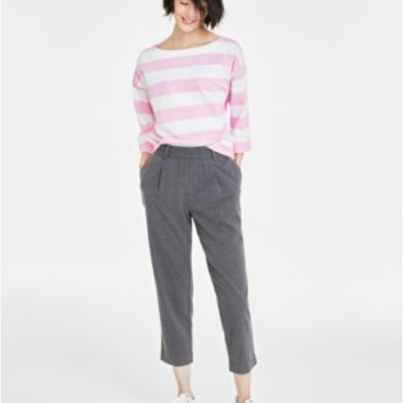 ON 34th Gray Elastic Waist Pants Women’s  Sz L Minimalist Loose Fit Comfy - Picture 10 of 13